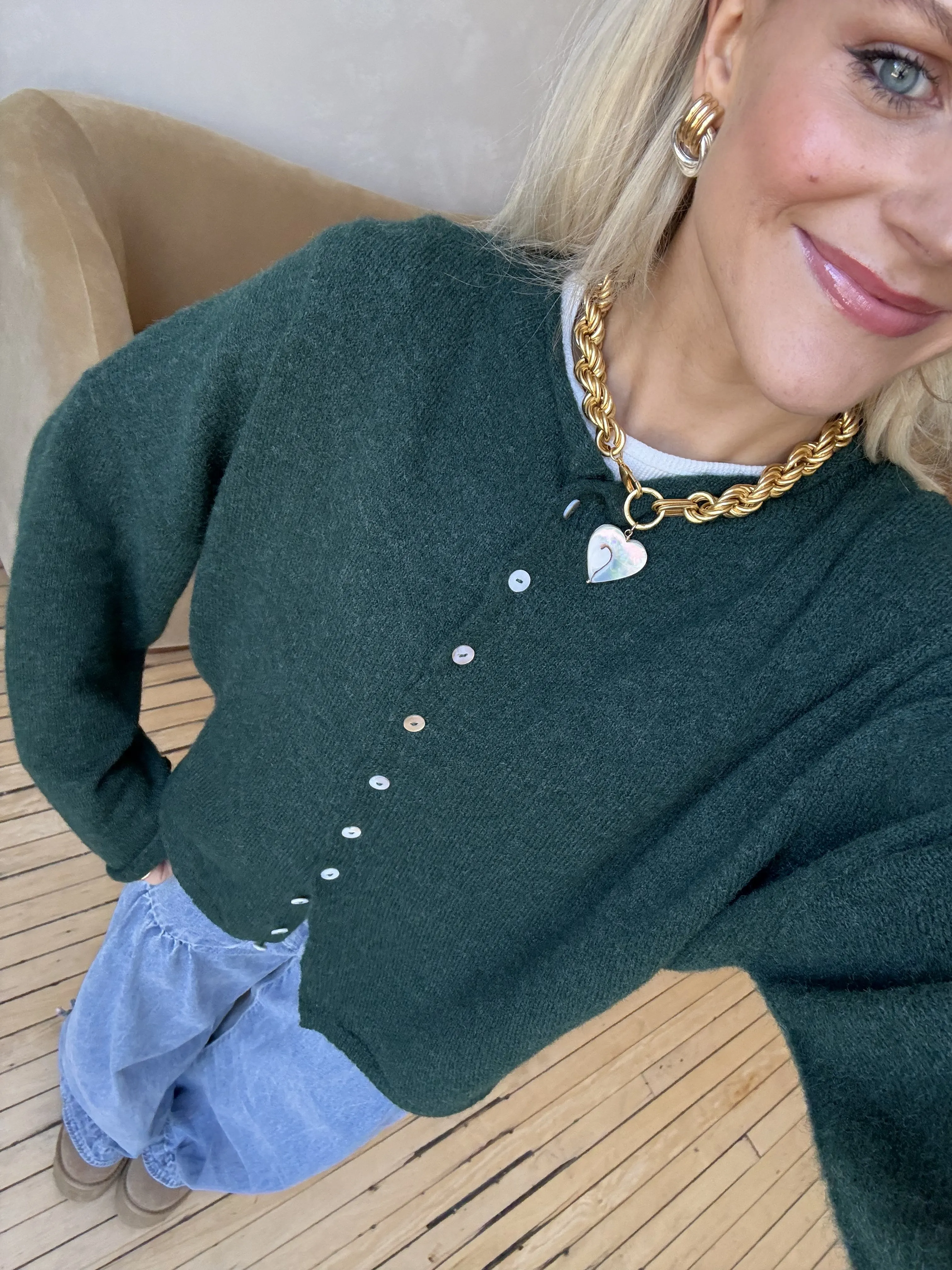 Coco Cutie Cardigan // Evergreen