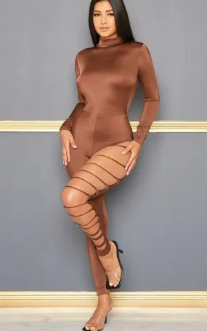 Cut me out Brown Jumpsuit