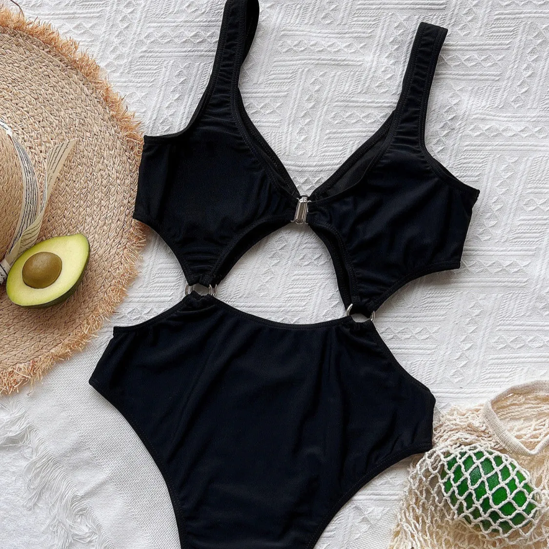 Cutout Plunge One-Piece Swimwear