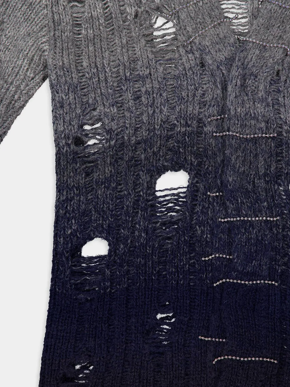 Distressed Mohair Gradient-Effect Cardigan