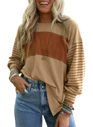 Dokotoo Long Sleeve Shirts 2024 Fall Outfits Trendy Womens Tops Cute Sweatshirt Business Casual Loose Fit Dressy Oversized Tshirts Knitted Tunics Blouses Lightweight Crew Neck Knit Tops Clothing