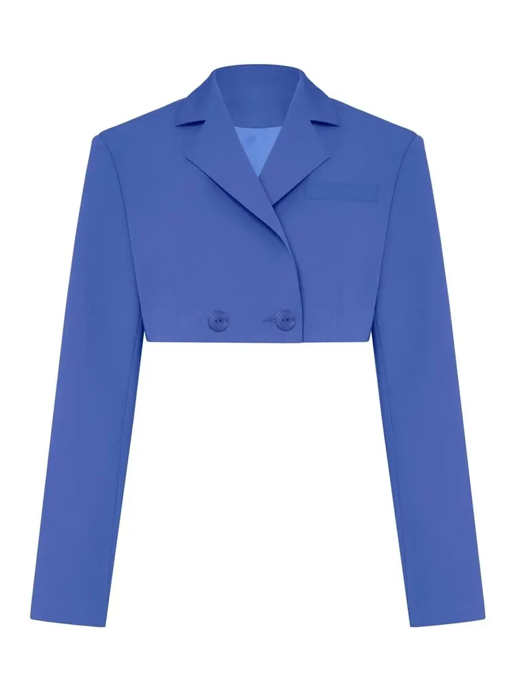 Double Button Style Super Crop Blazer Jackets Suits