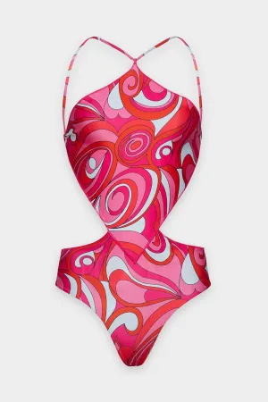 Drama Cut-Out One Piece Swimsuit in Wavy