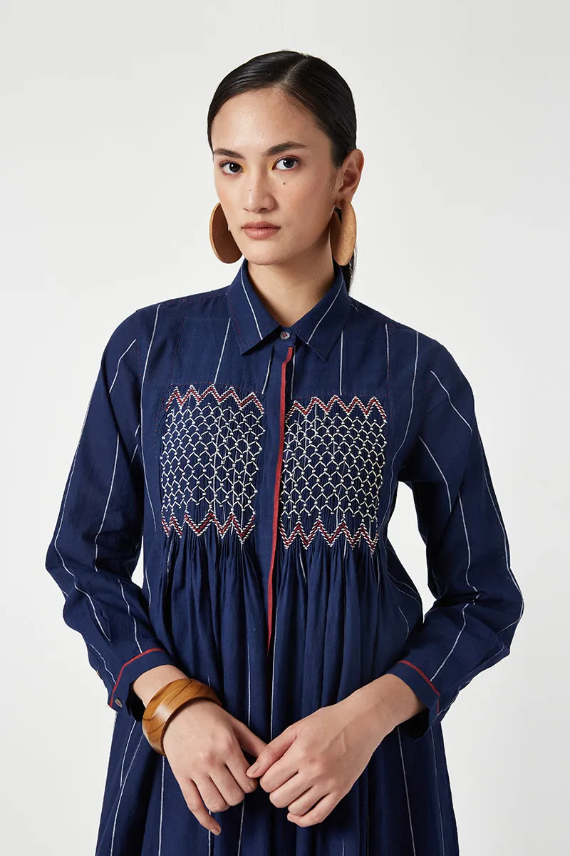 Eden Blue Smocked Tunic