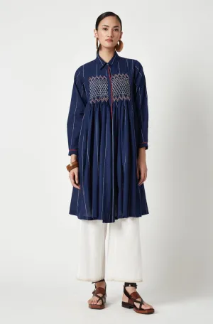 Eden Blue Smocked Tunic