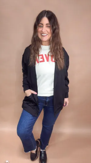 Elevated Button Down Cardigan in Black