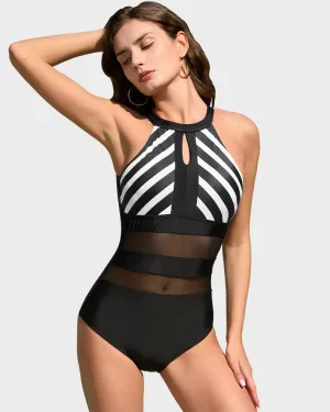 Emma | Halter Neck Mesh Swimsuit