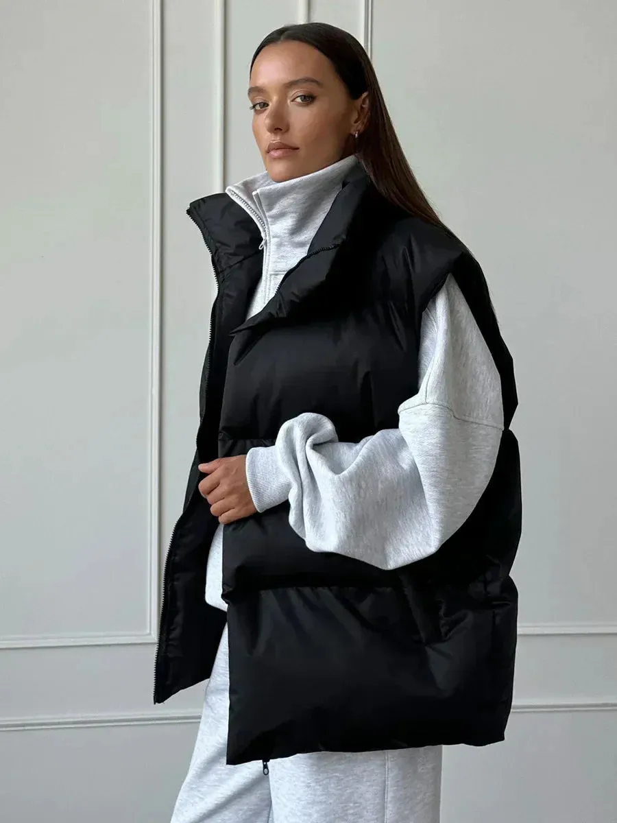 Fashionable Cotton Puffer Vest Jacket for Women