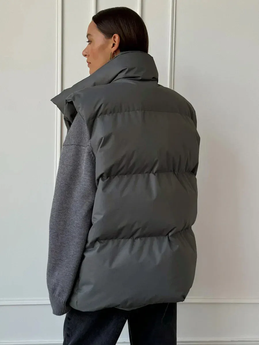 Fashionable Cotton Puffer Vest Jacket for Women