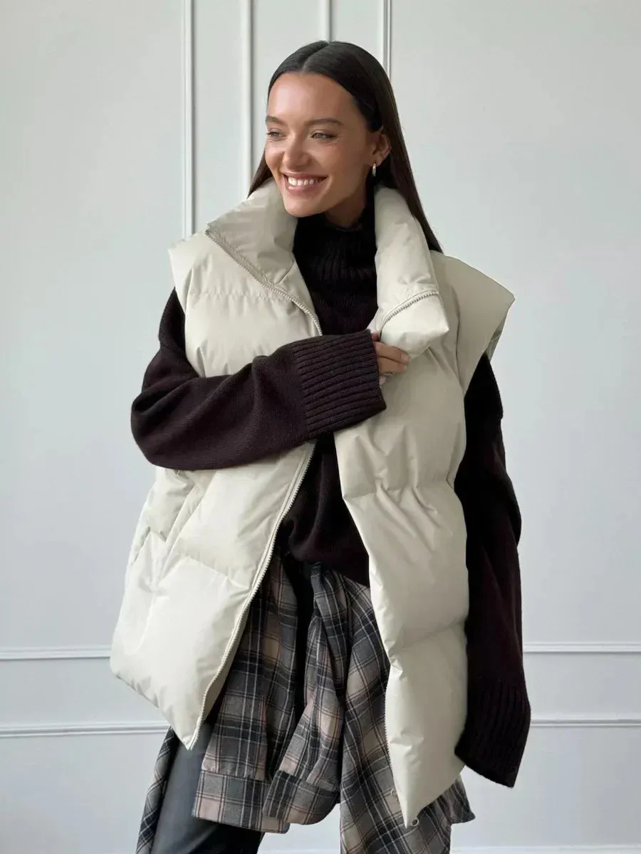 Fashionable Cotton Puffer Vest Jacket for Women