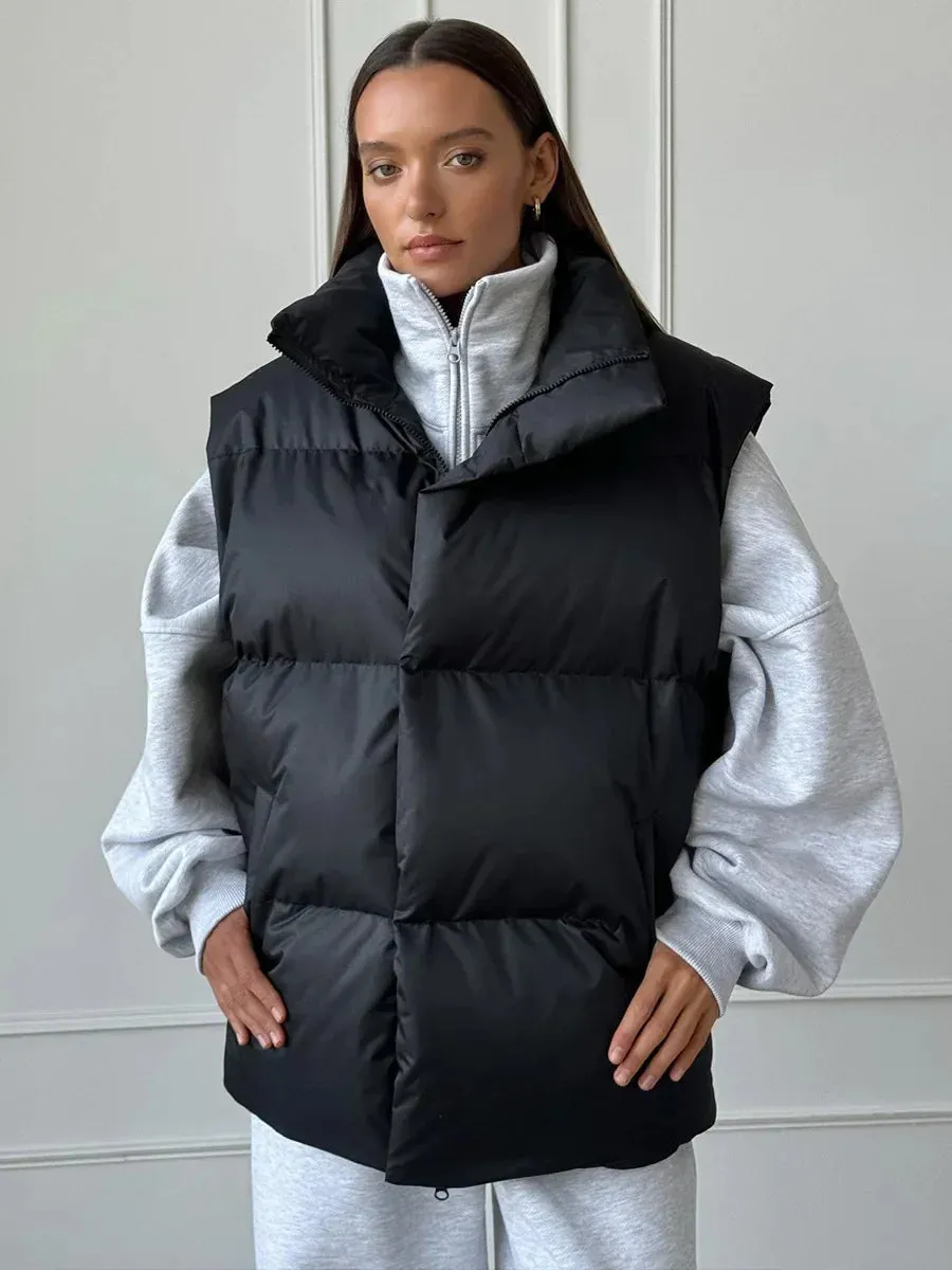 Fashionable Cotton Puffer Vest Jacket for Women
