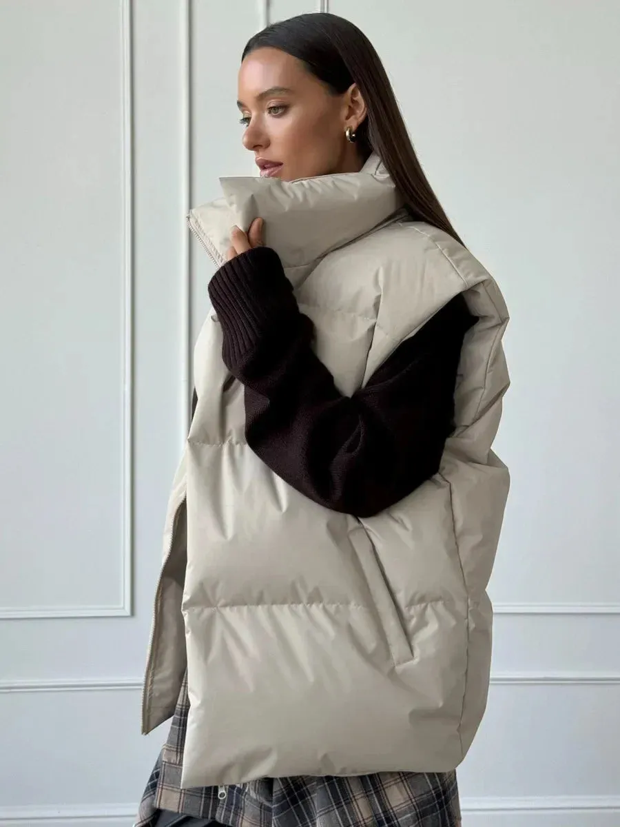 Fashionable Cotton Puffer Vest Jacket for Women