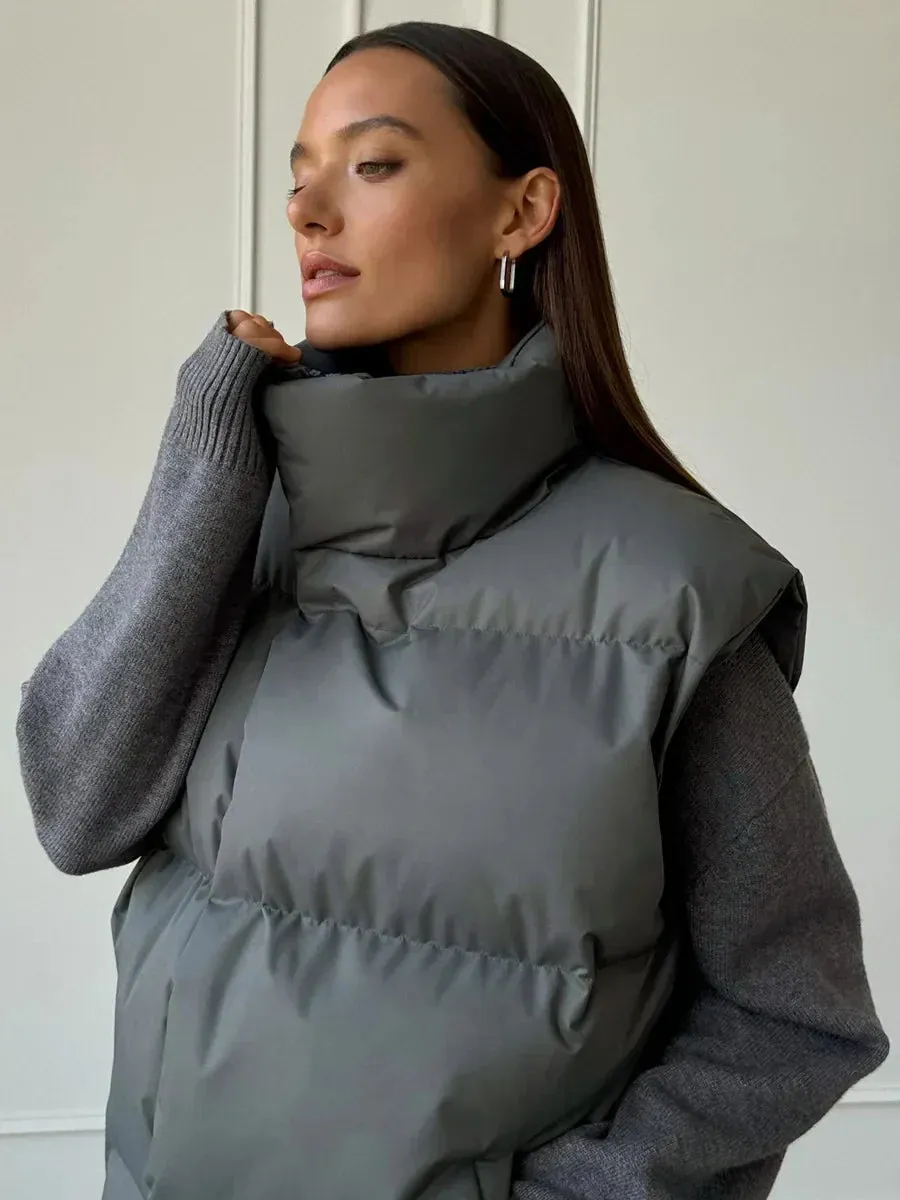 Fashionable Cotton Puffer Vest Jacket for Women