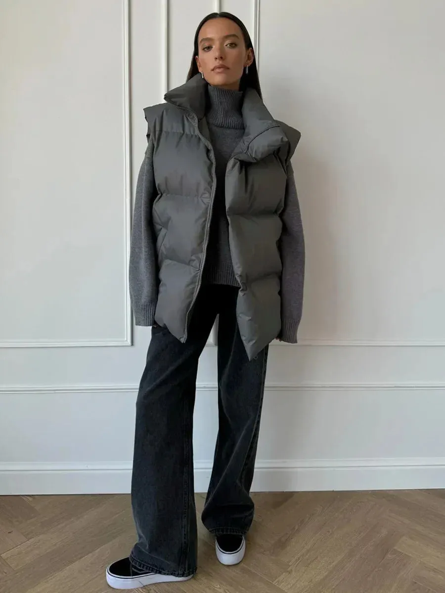 Fashionable Cotton Puffer Vest Jacket for Women