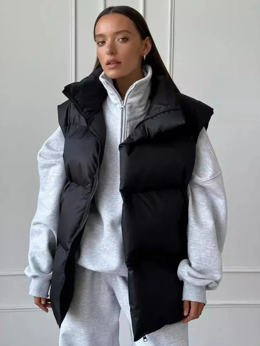 Fashionable Cotton Puffer Vest Jacket for Women