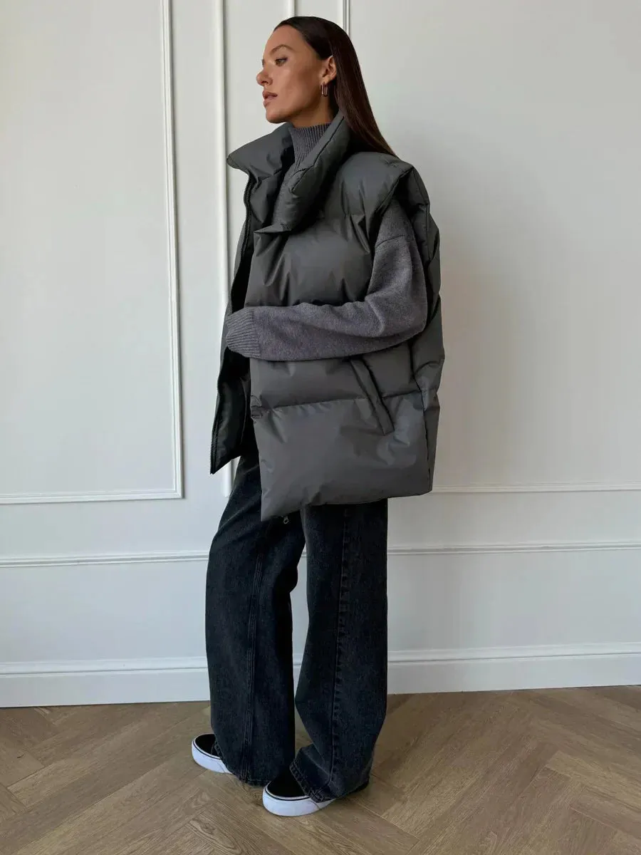 Fashionable Cotton Puffer Vest Jacket for Women