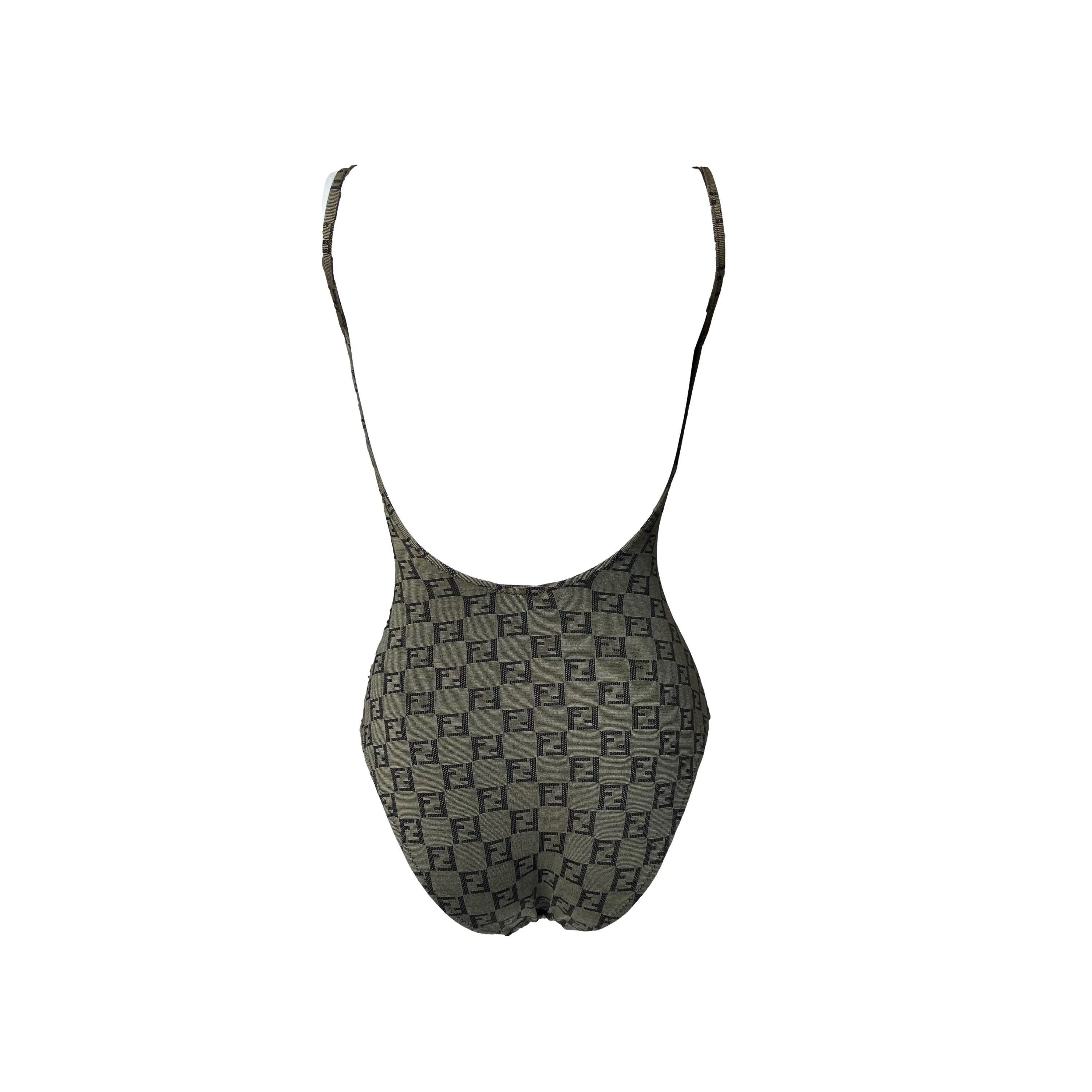 Fendi Olive Monogram One Piece
