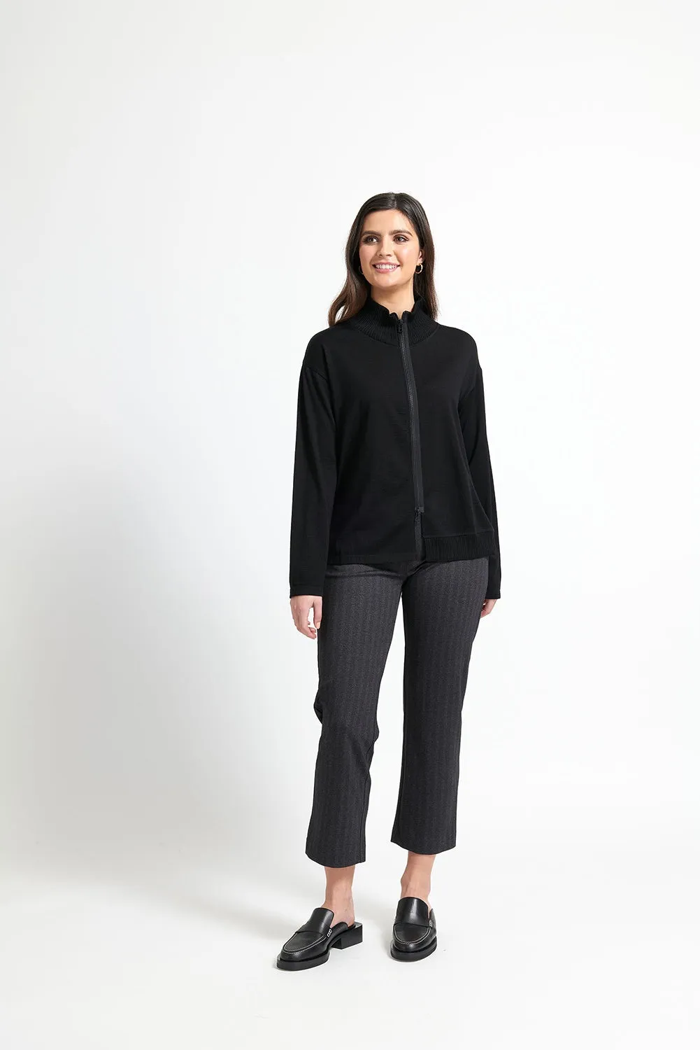 Foil Zip To The Top Cardigan FO7117