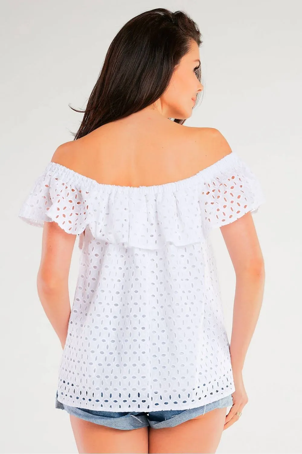 Frilled Openwork Blouse Elegance