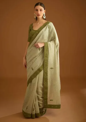 Garden green sari and blouse