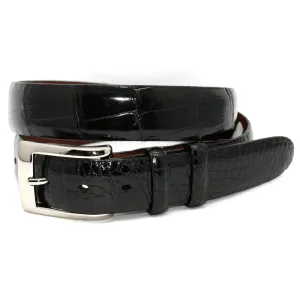 Genuine American Alligator Skin Belt - Black