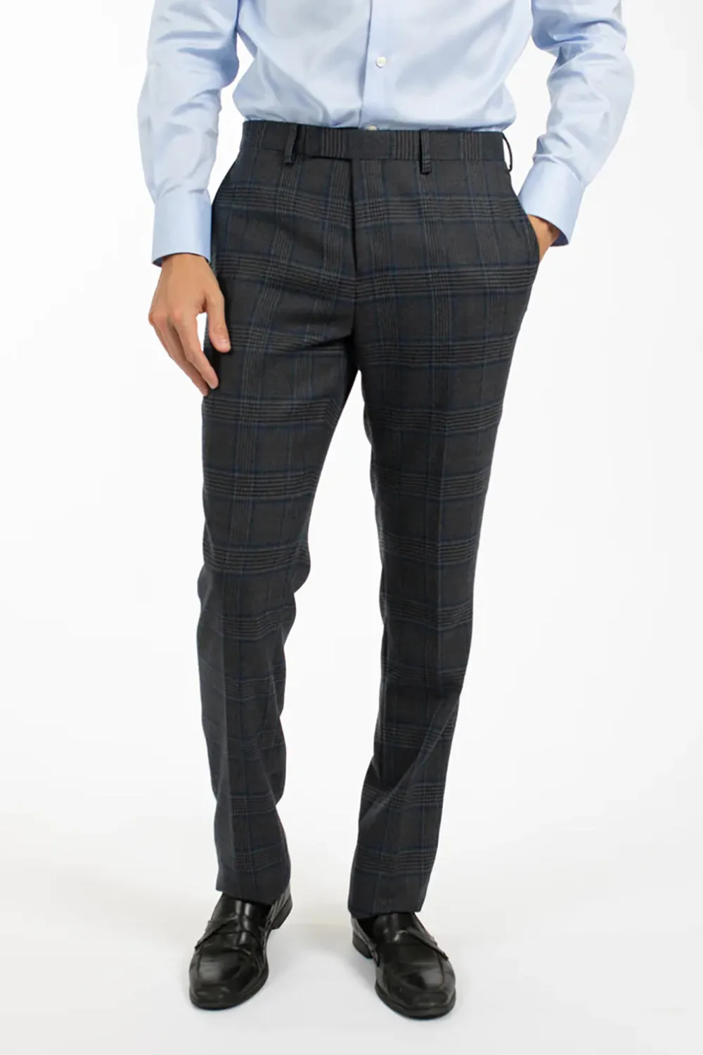 HARDY AMIES POW CHECK SUIT TROUSER PNT502