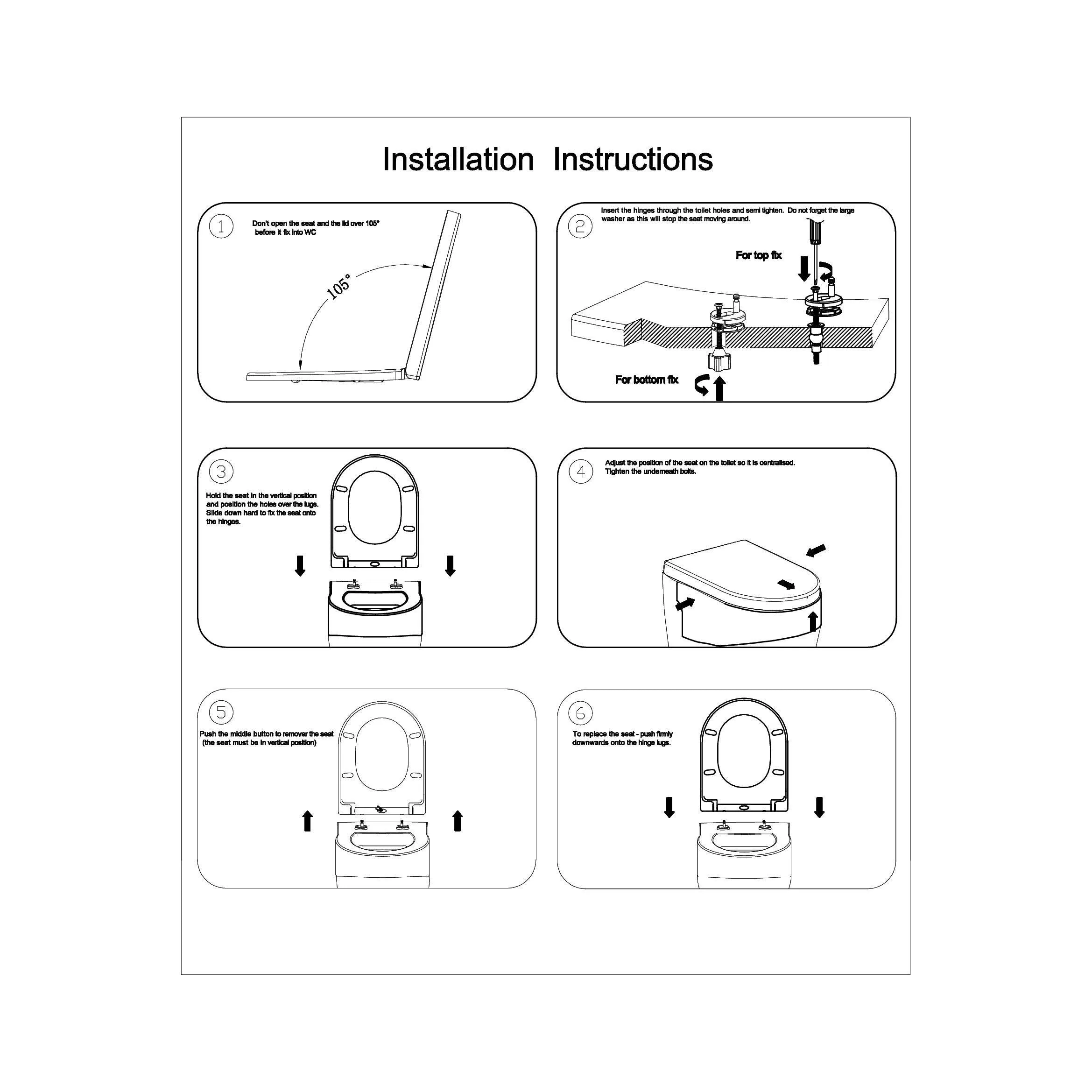 Haron TS-1900-LK MIAMI Link Slow Close Toilet Seat – Suits 260mm