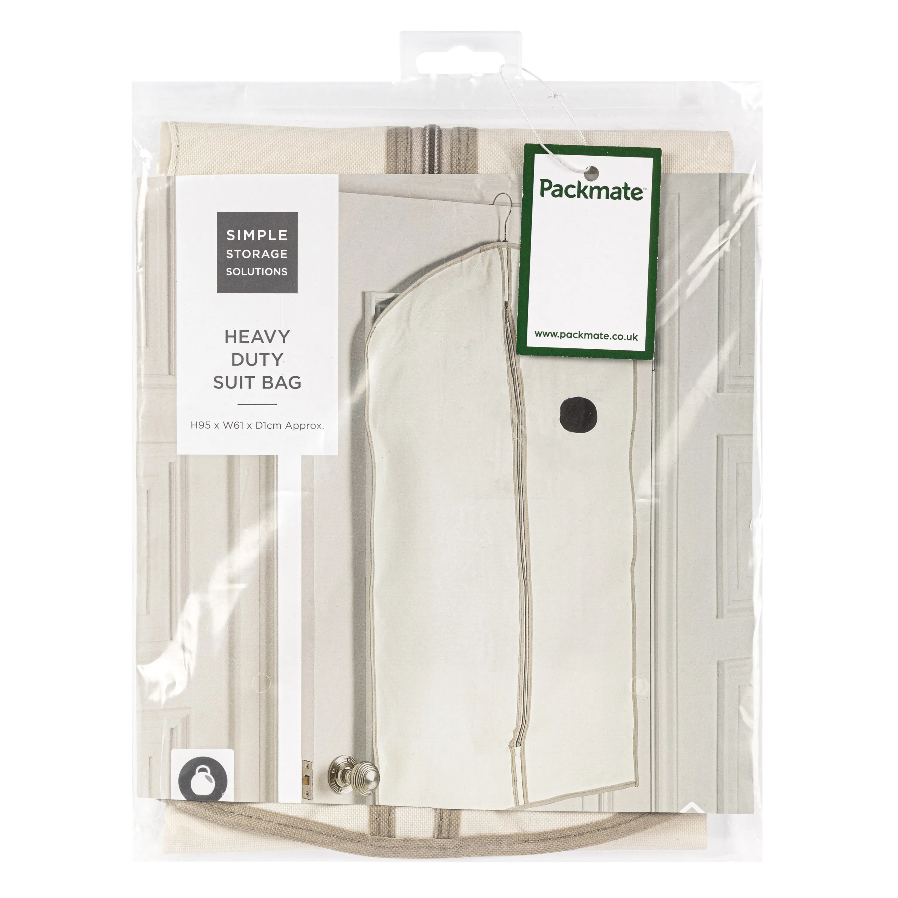 Heavy Duty Suit Cover - Oyster / Grey Trim