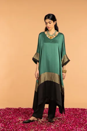 HEENA KAFTAN -GREEN CO-ORD SET (2PC SET)