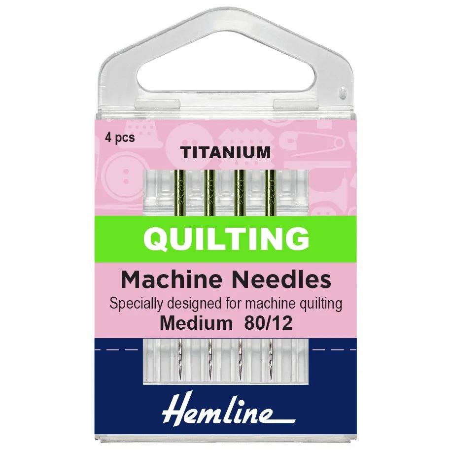 Hemline Quilting Machine Needle - Titanium Medium - 80/12