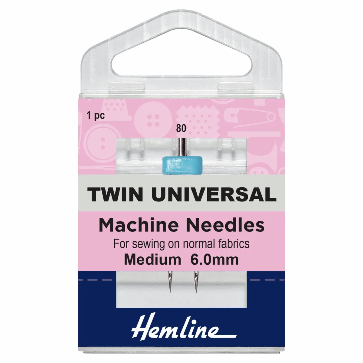 Hemline Twin Universal Machine Needles - Medium - 100 - 6.00mm