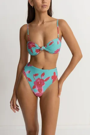 INFERNA FLORAL KNOTTED BANDEAU TOP - SPRING