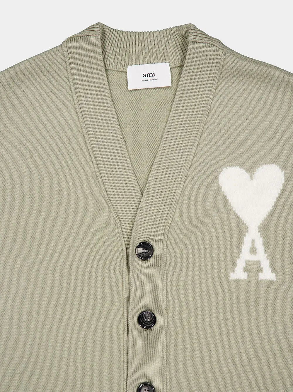 Intarsia Logo Wool Cardigan