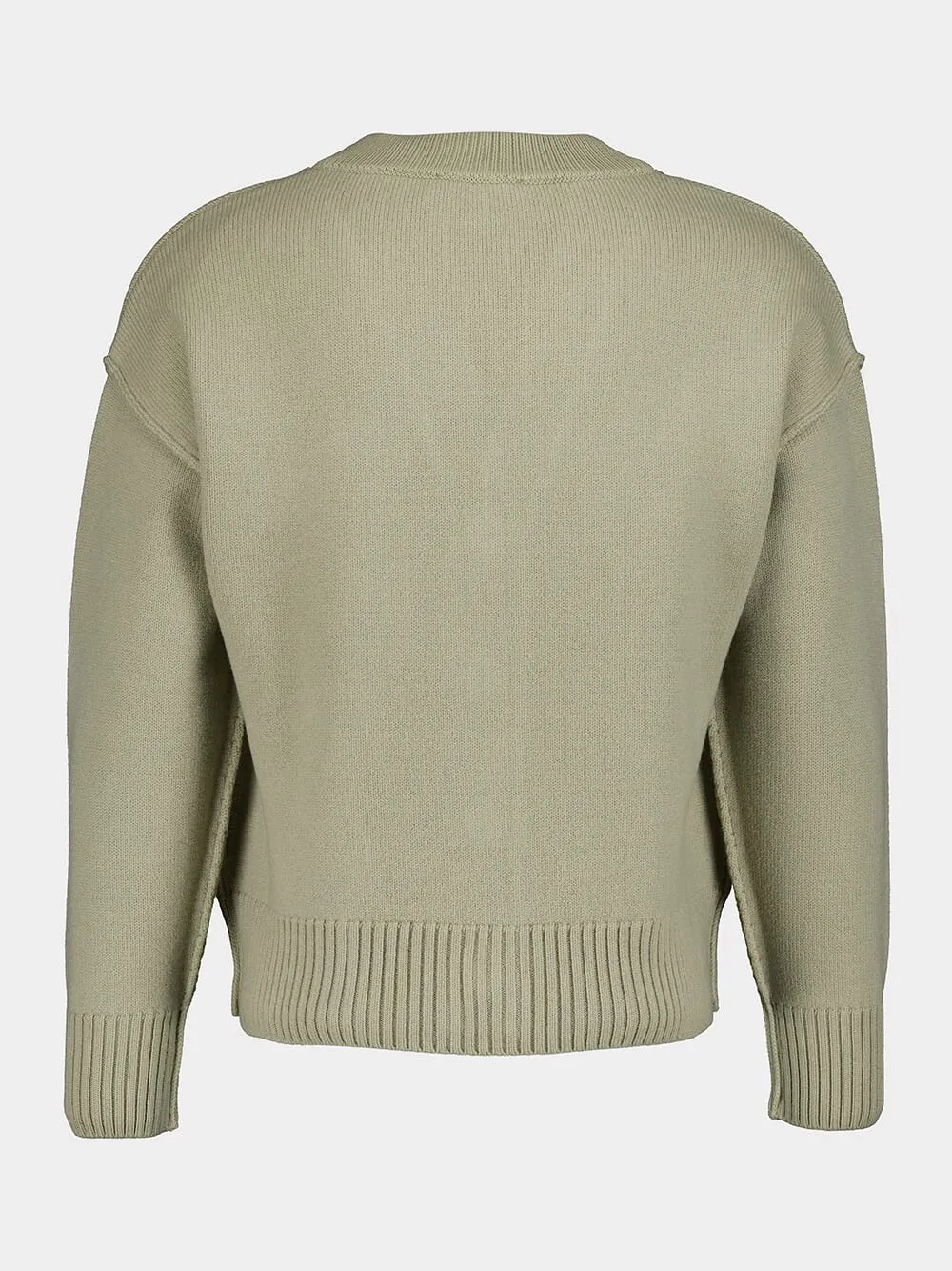 Intarsia Logo Wool Cardigan