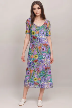 Johnny Was Jade Purple Daphne Mesh Midi Dress L32824-2