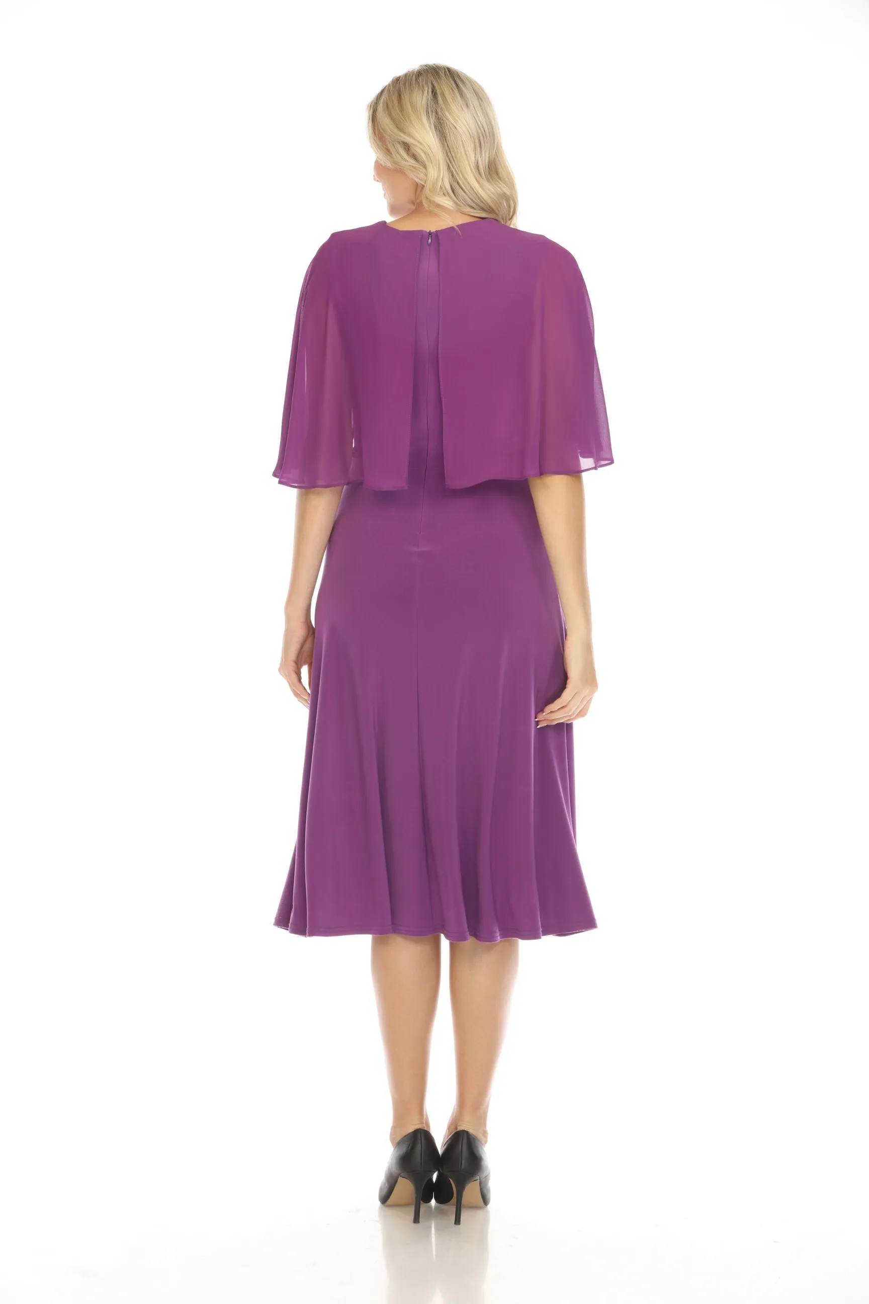 Joseph Ribkoff Chiffon Flutter Sleeve Fit & Flare Dress 231757S24