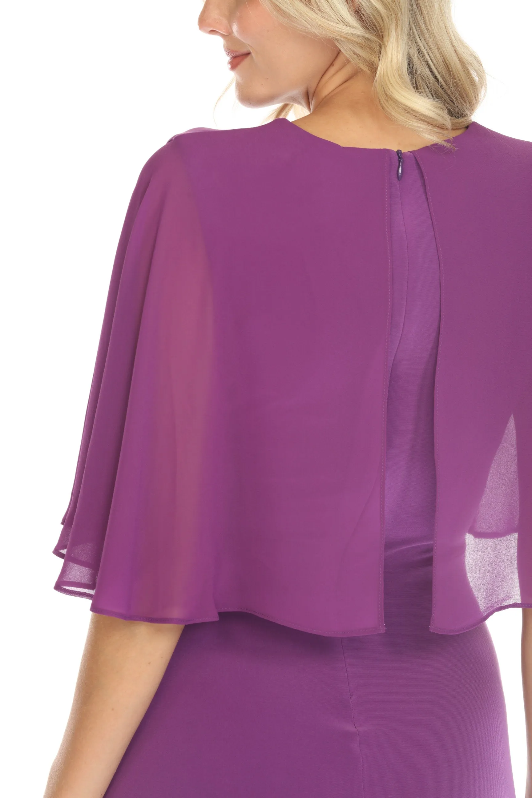 Joseph Ribkoff Chiffon Flutter Sleeve Fit & Flare Dress 231757S24