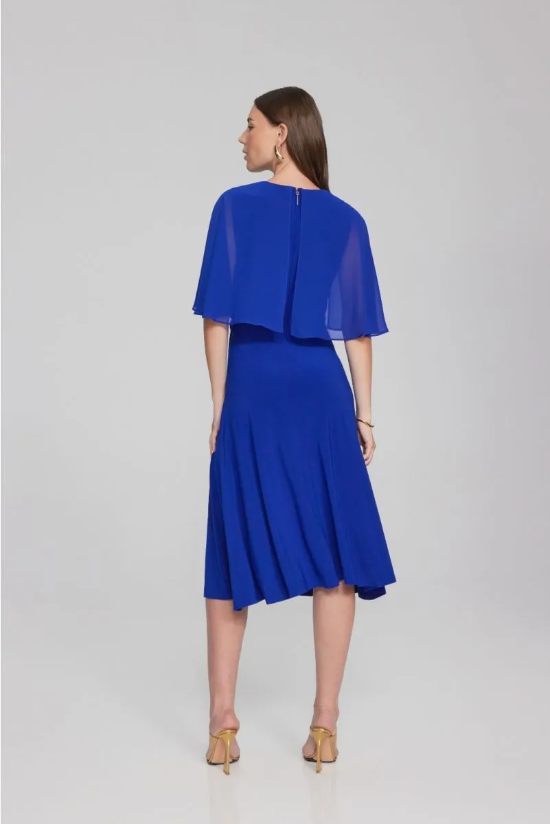 Joseph Ribkoff Chiffon Flutter Sleeve Fit & Flare Dress 231757S24