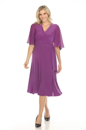 Joseph Ribkoff Chiffon Flutter Sleeve Fit & Flare Dress 231757S24