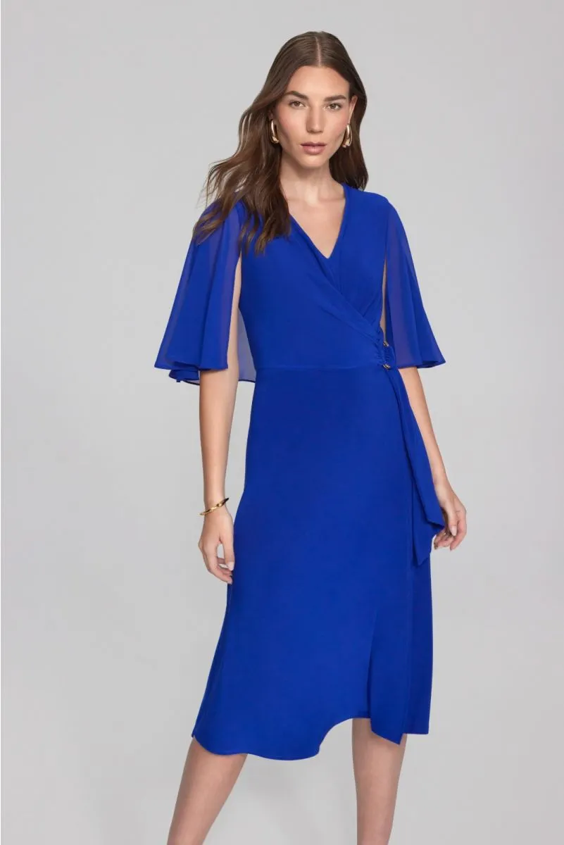 Joseph Ribkoff Chiffon Flutter Sleeve Fit & Flare Dress 231757S24
