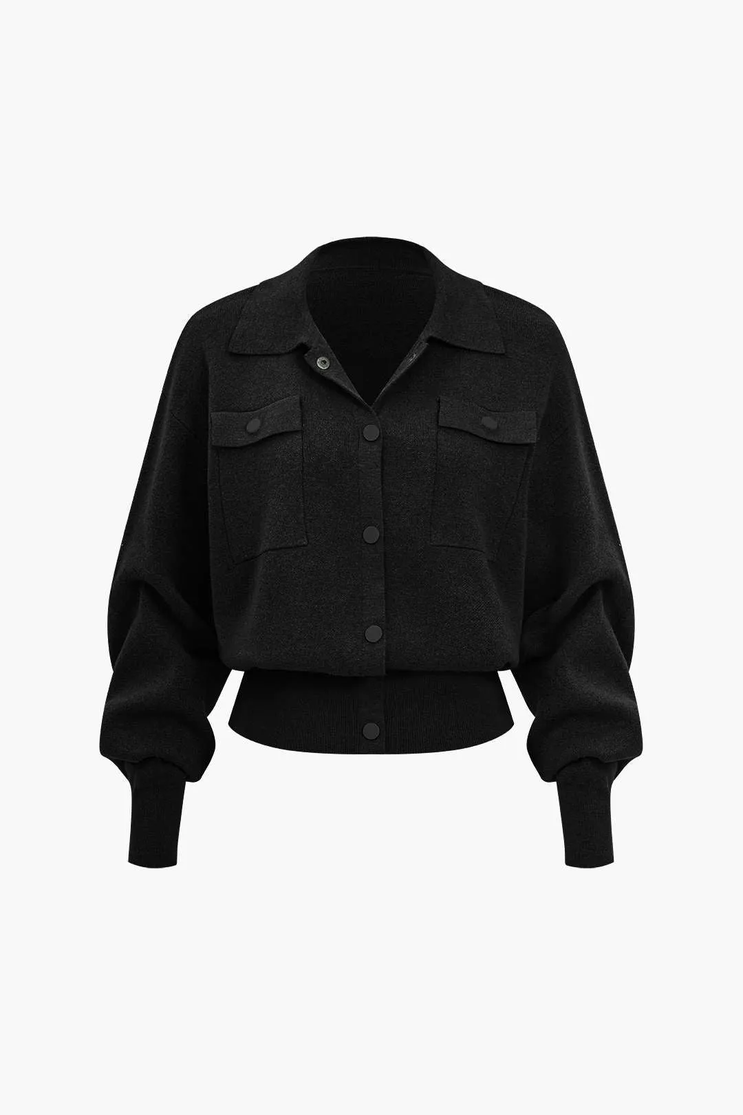 Joyce - Cozy Solid Knit Woman's Pocket Cardigan