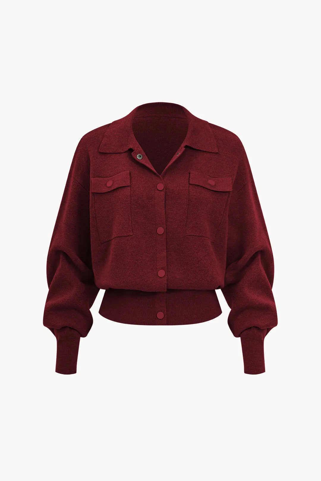 Joyce - Cozy Solid Knit Woman's Pocket Cardigan