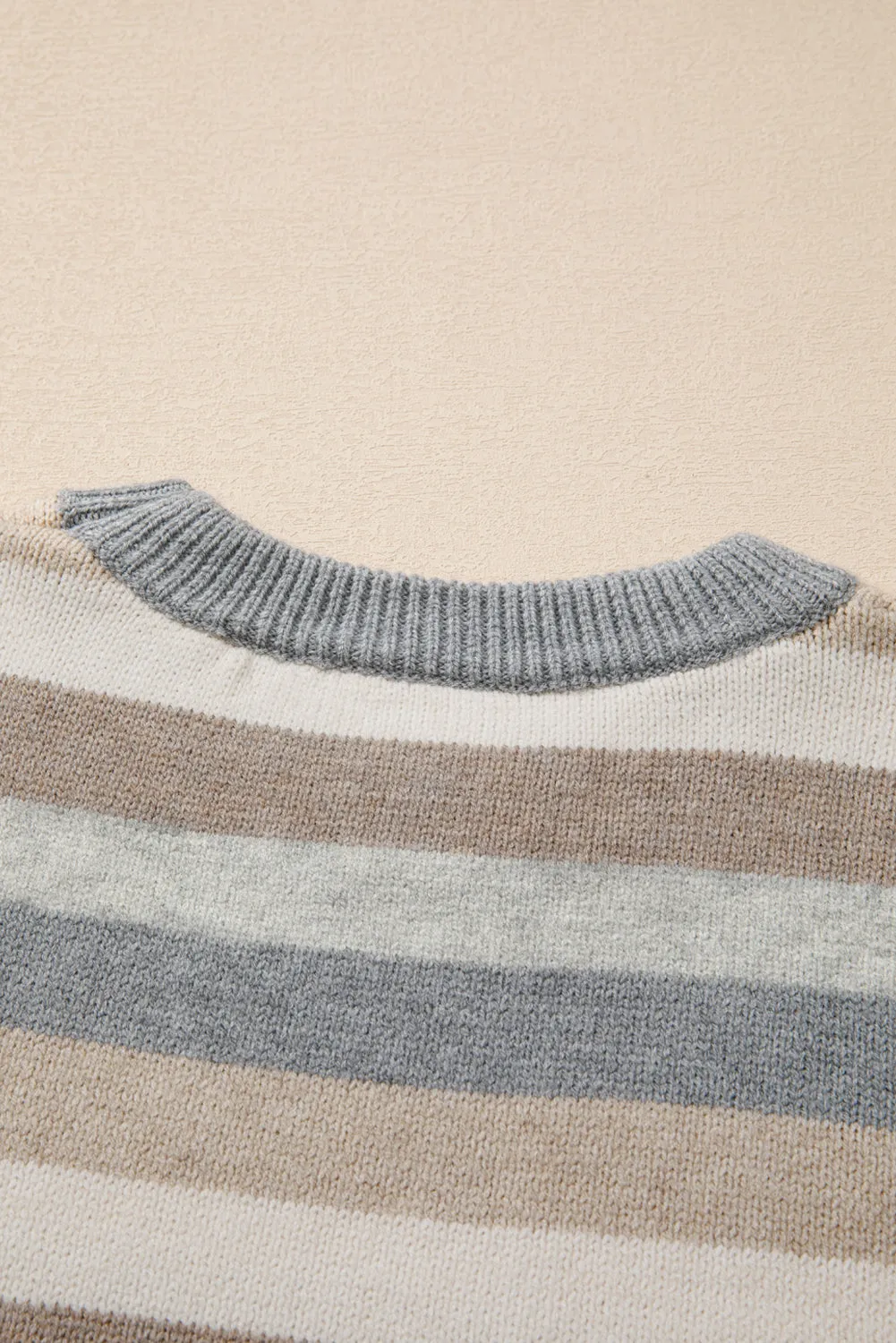 KaleaBoutique Color Block Ribbed Edge Round Neck Sweater