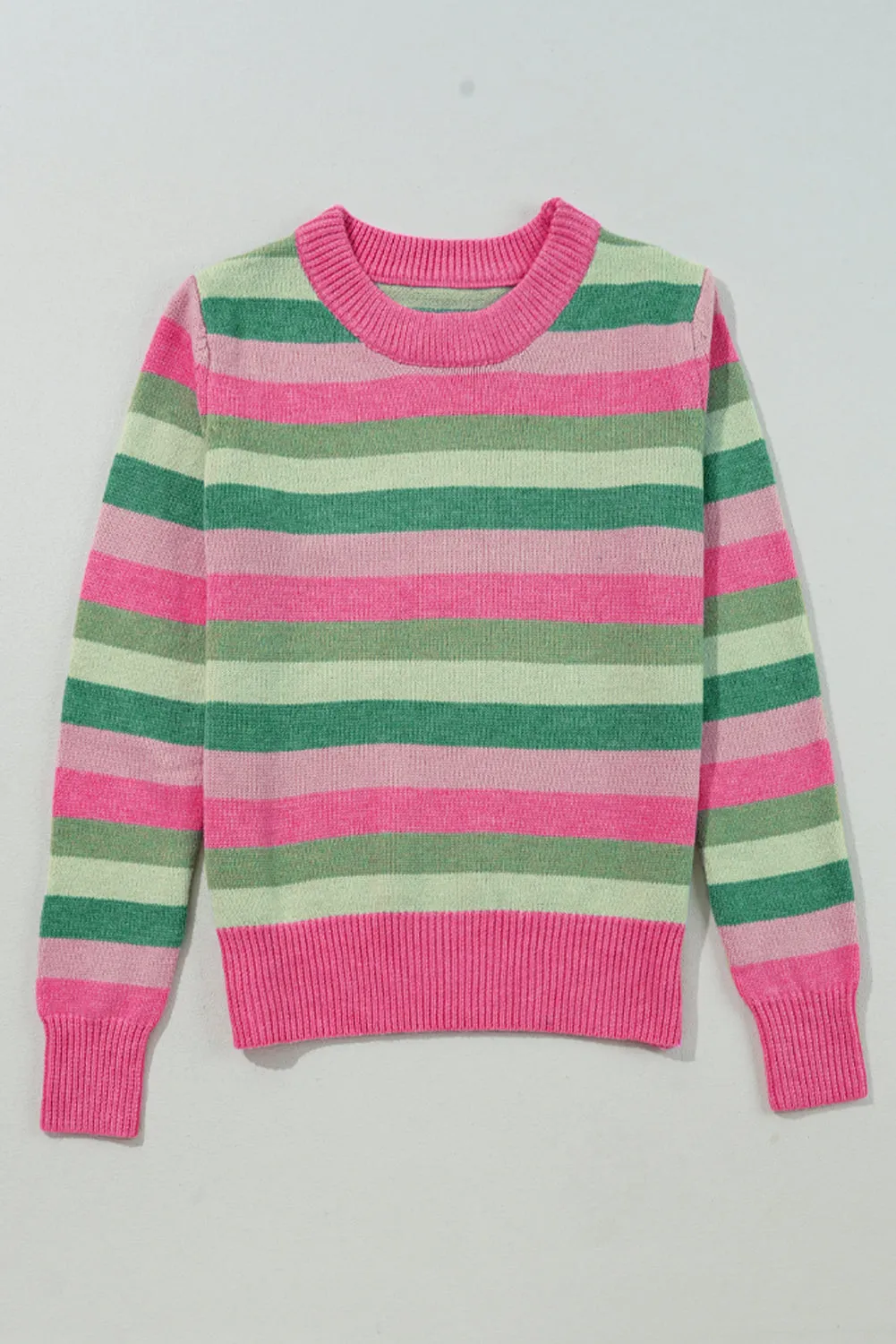 KaleaBoutique Color Block Ribbed Edge Round Neck Sweater