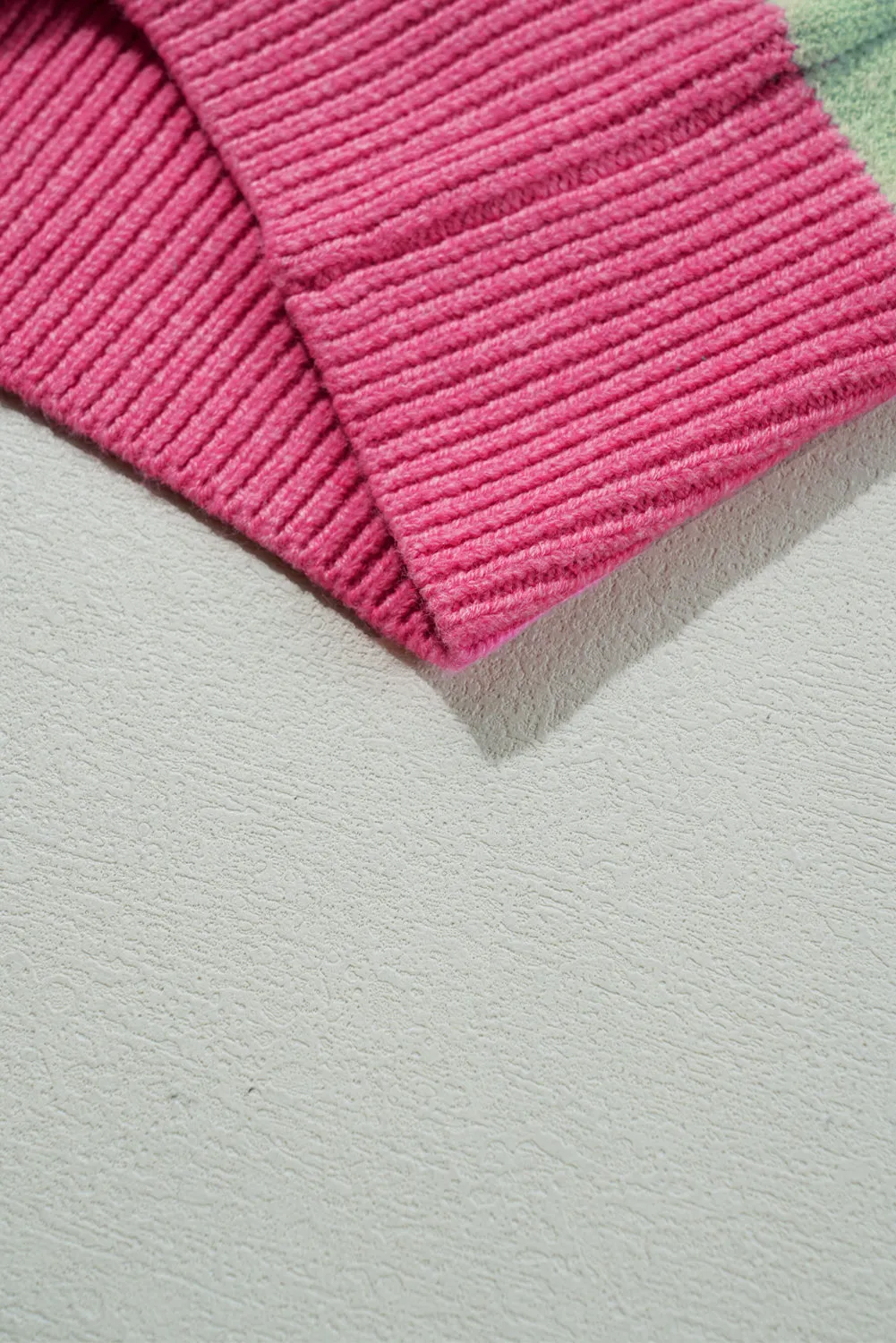 KaleaBoutique Color Block Ribbed Edge Round Neck Sweater