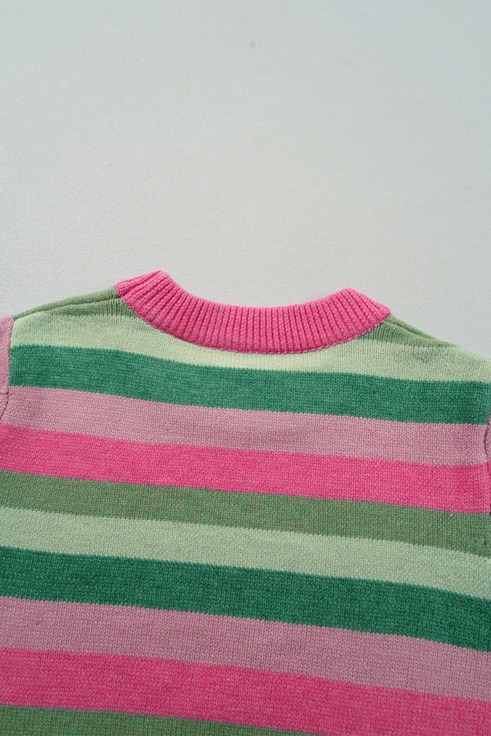 KaleaBoutique Color Block Ribbed Edge Round Neck Sweater