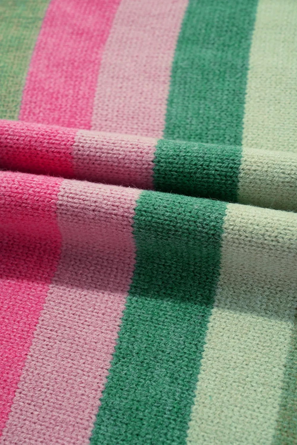 KaleaBoutique Color Block Ribbed Edge Round Neck Sweater