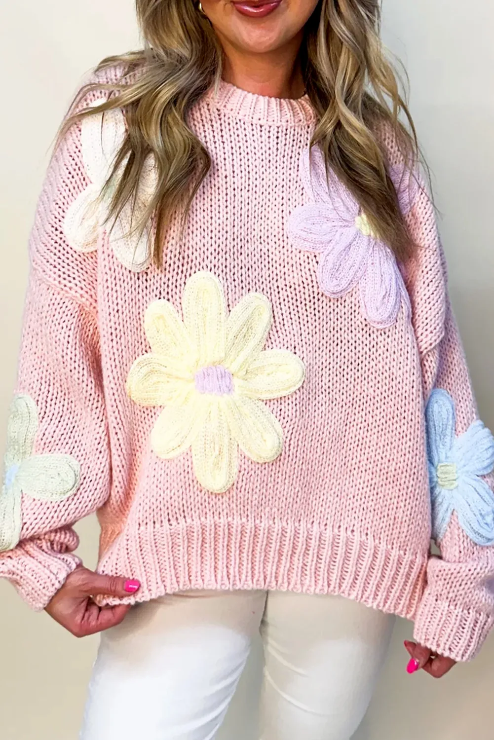 KaleaBoutique Petals & Threads Embroidered Floral Sweater