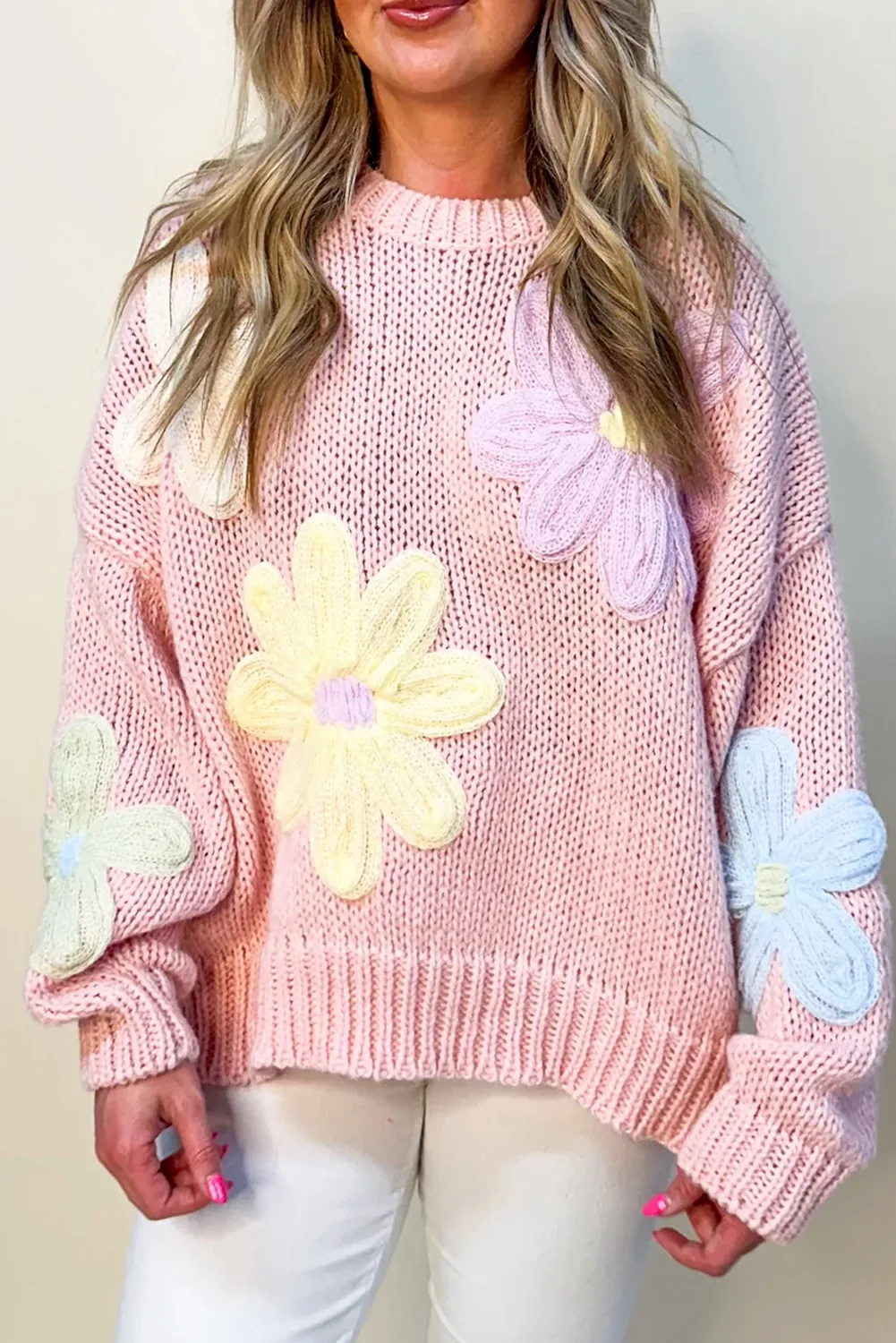 KaleaBoutique Petals & Threads Embroidered Floral Sweater