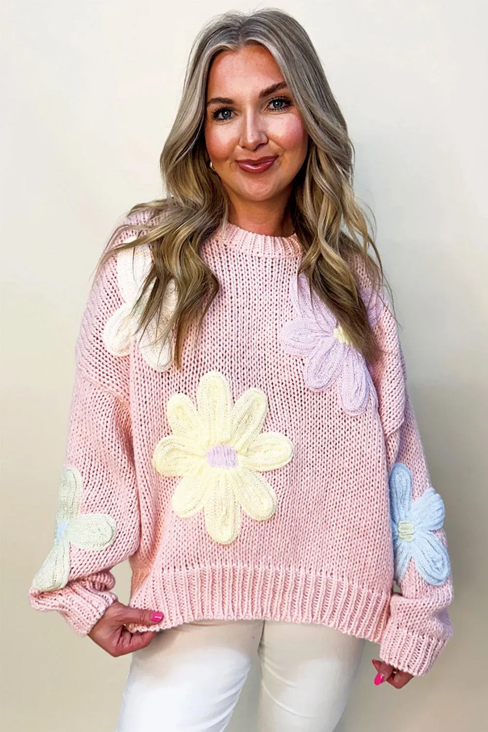 KaleaBoutique Petals & Threads Embroidered Floral Sweater